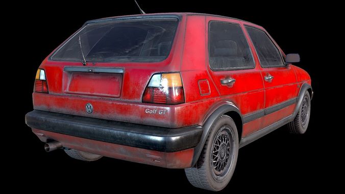 Volkswagen Golf GT 1987 Low-poly 3D model 7