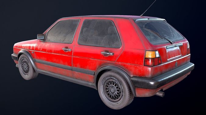 Volkswagen Golf GT 1987 Low-poly 3D model 6