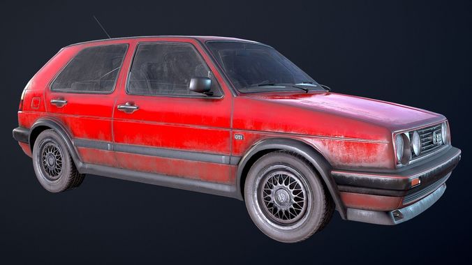 Volkswagen Golf GT 1987 Low-poly 3D model 5