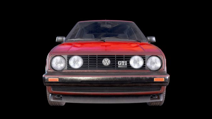 Volkswagen Golf GT 1987 Low-poly 3D model 4