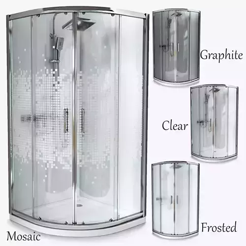 Semi-circular Shower Cabins 3D model