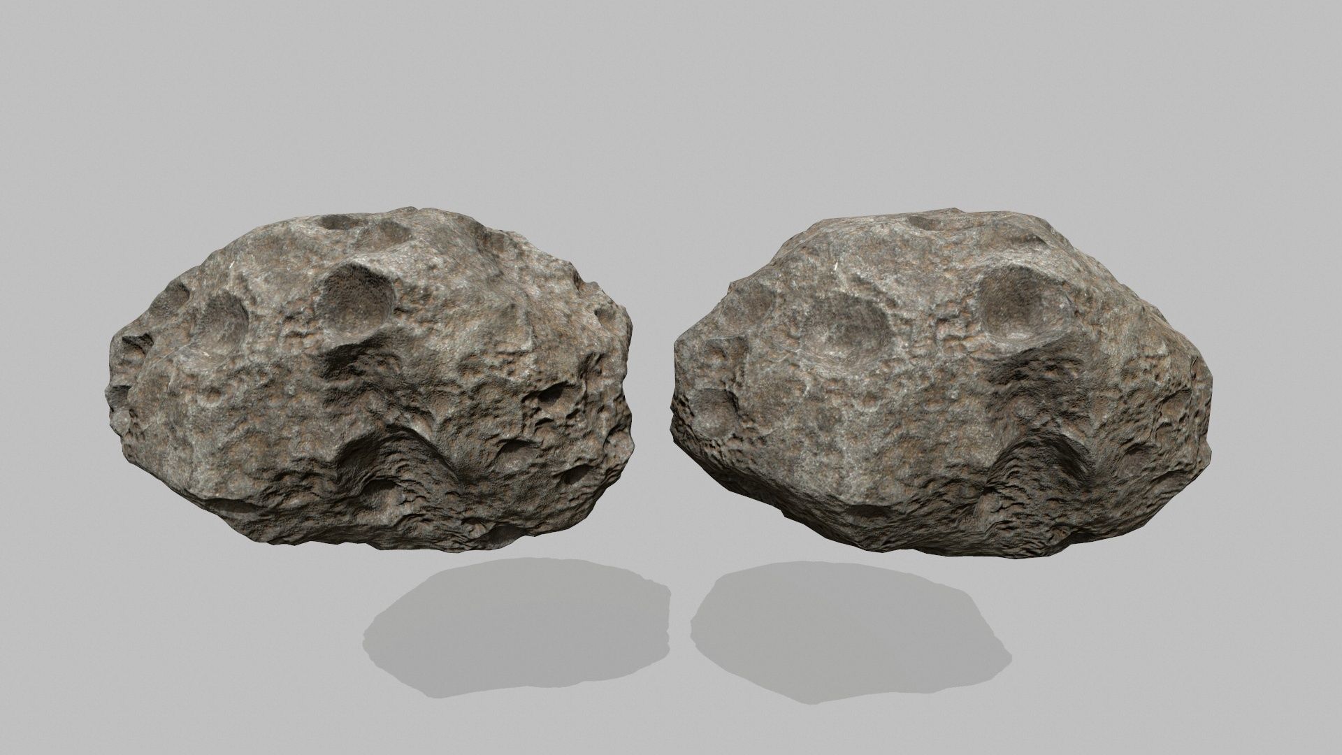 asteroid set pair of rocks Low-poly 3D model_21