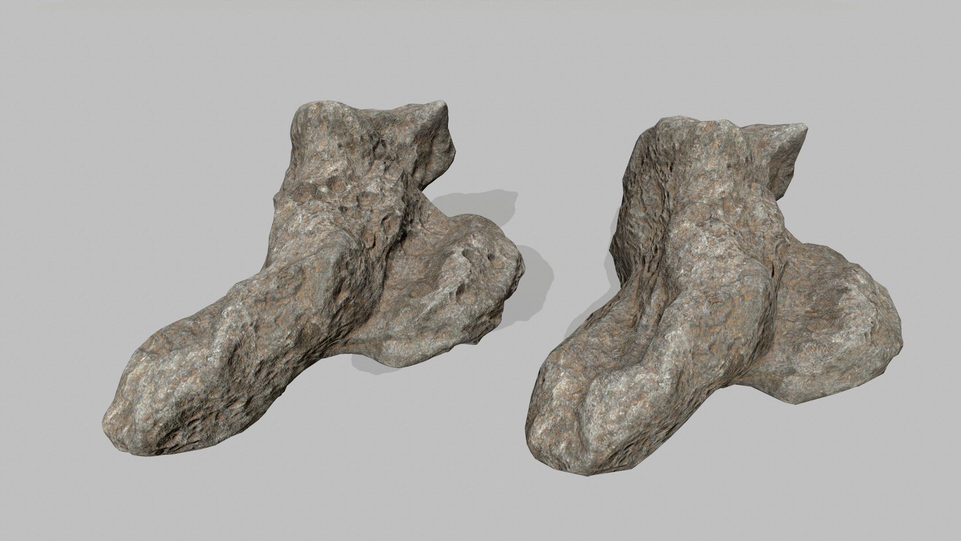 asteroid set pair of rocks Low-poly 3D model_25