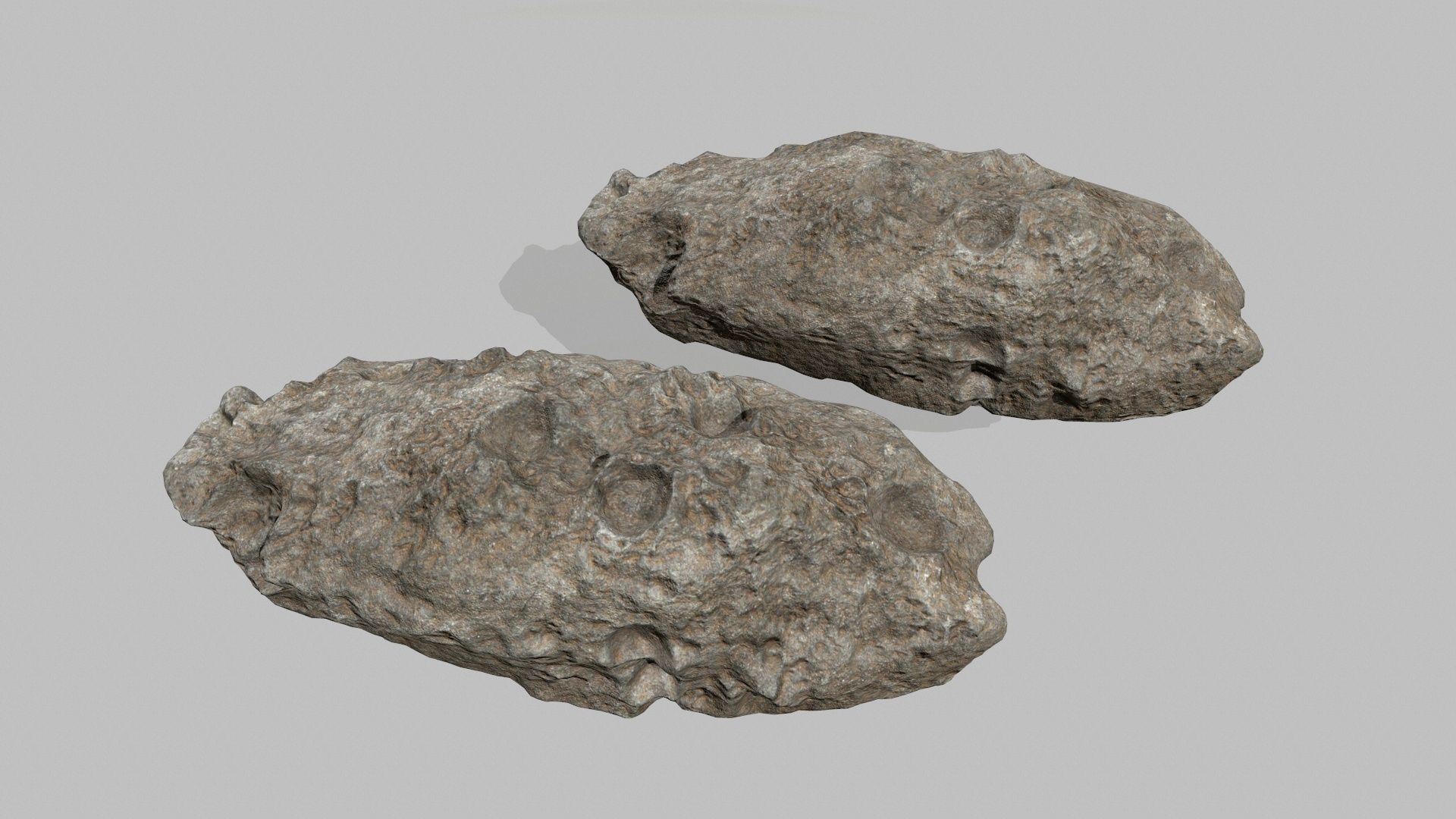 asteroid set pair of rocks Low-poly 3D model_15