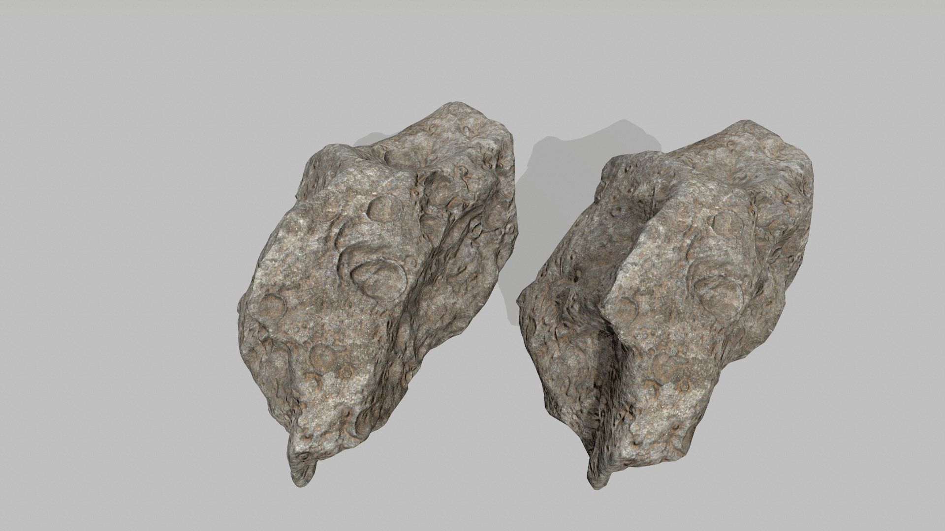 asteroid set pair of rocks Low-poly 3D model_19