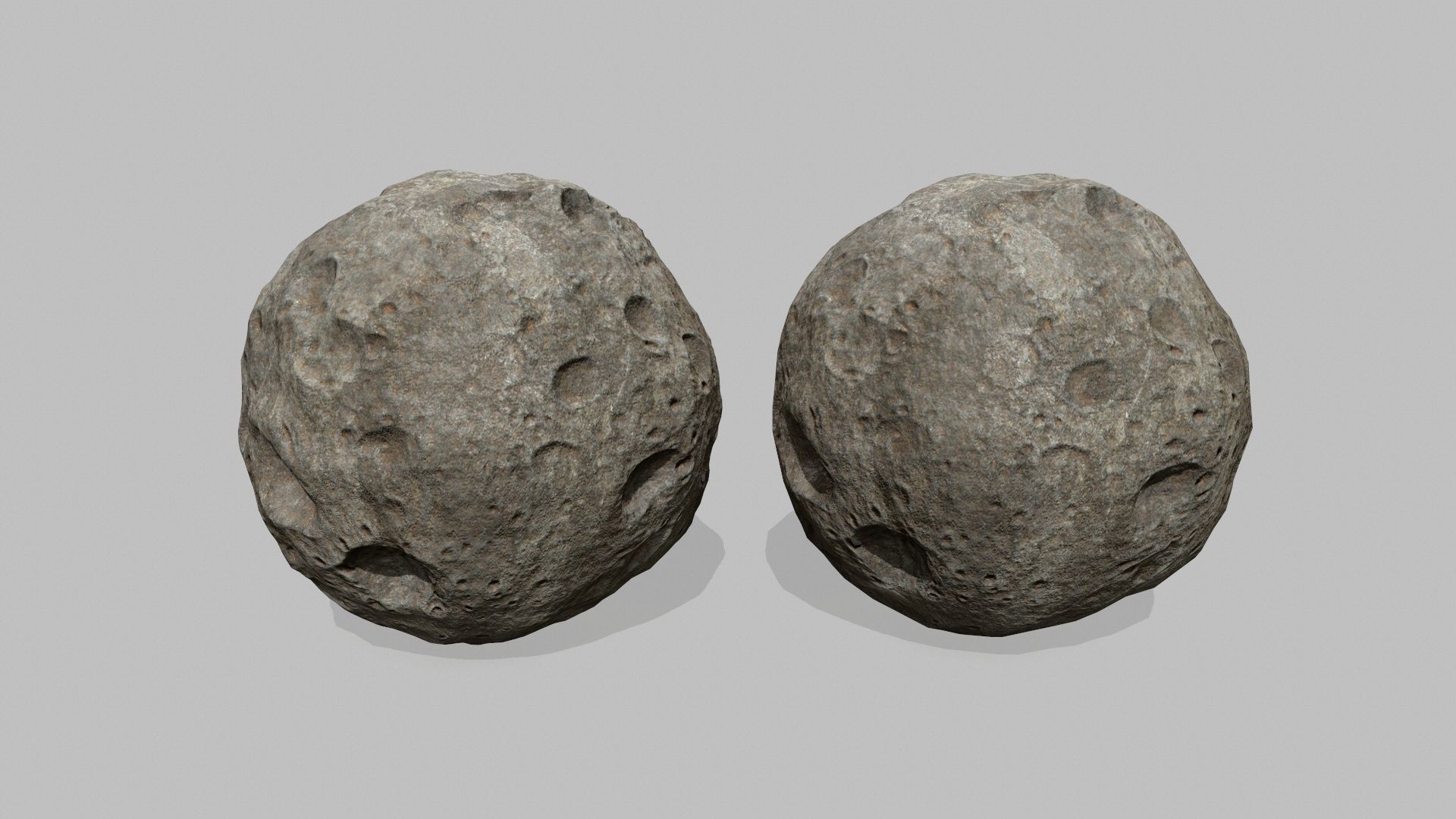 asteroid set pair of rocks Low-poly 3D model_5