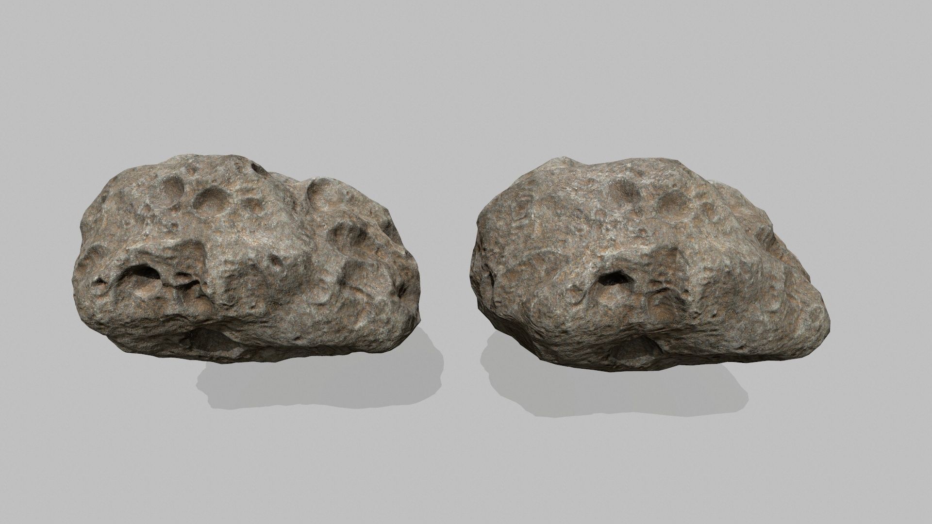 asteroid set pair of rocks Low-poly 3D model_18