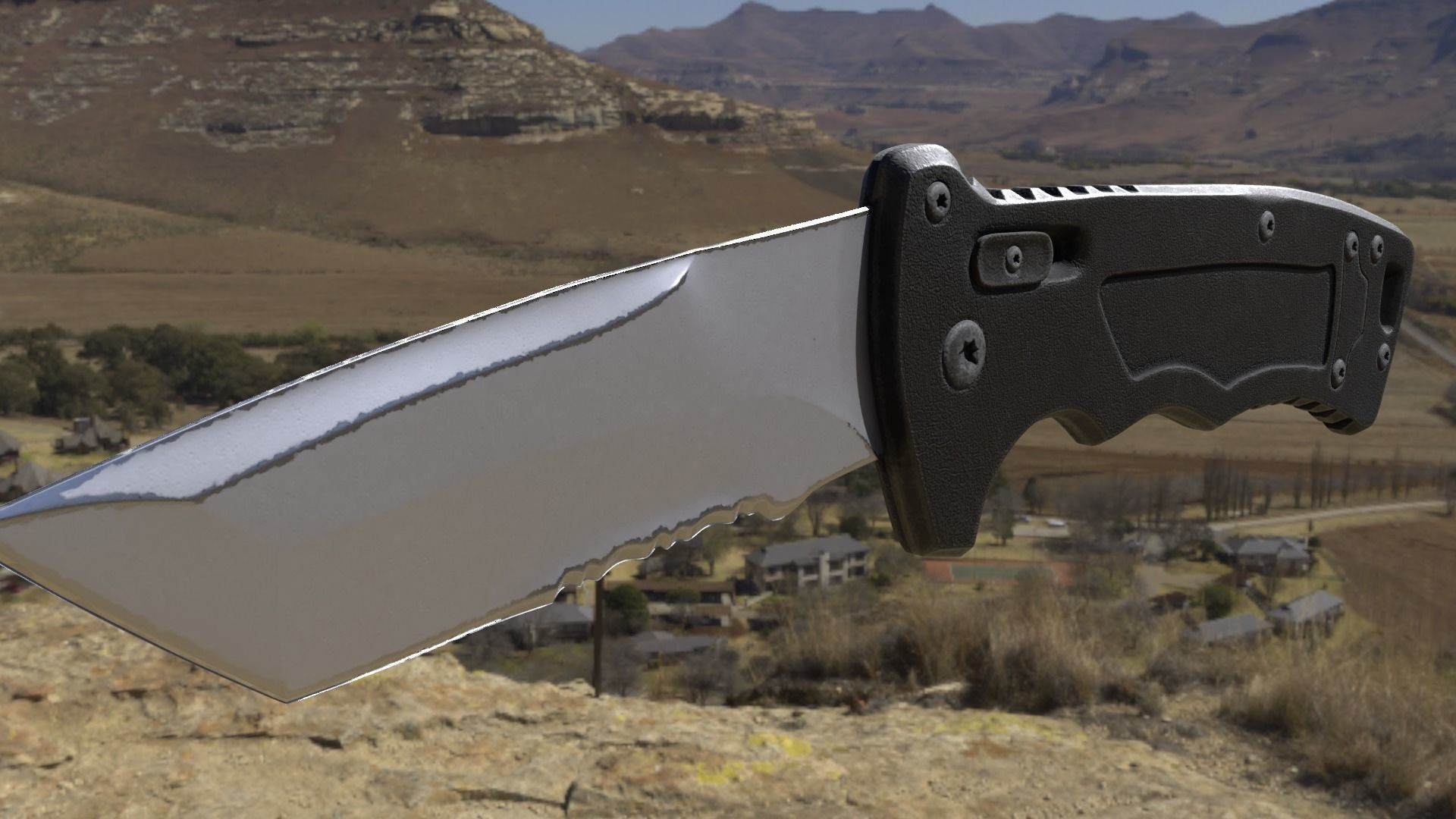 knife 3d model folding pocket 3D model_2