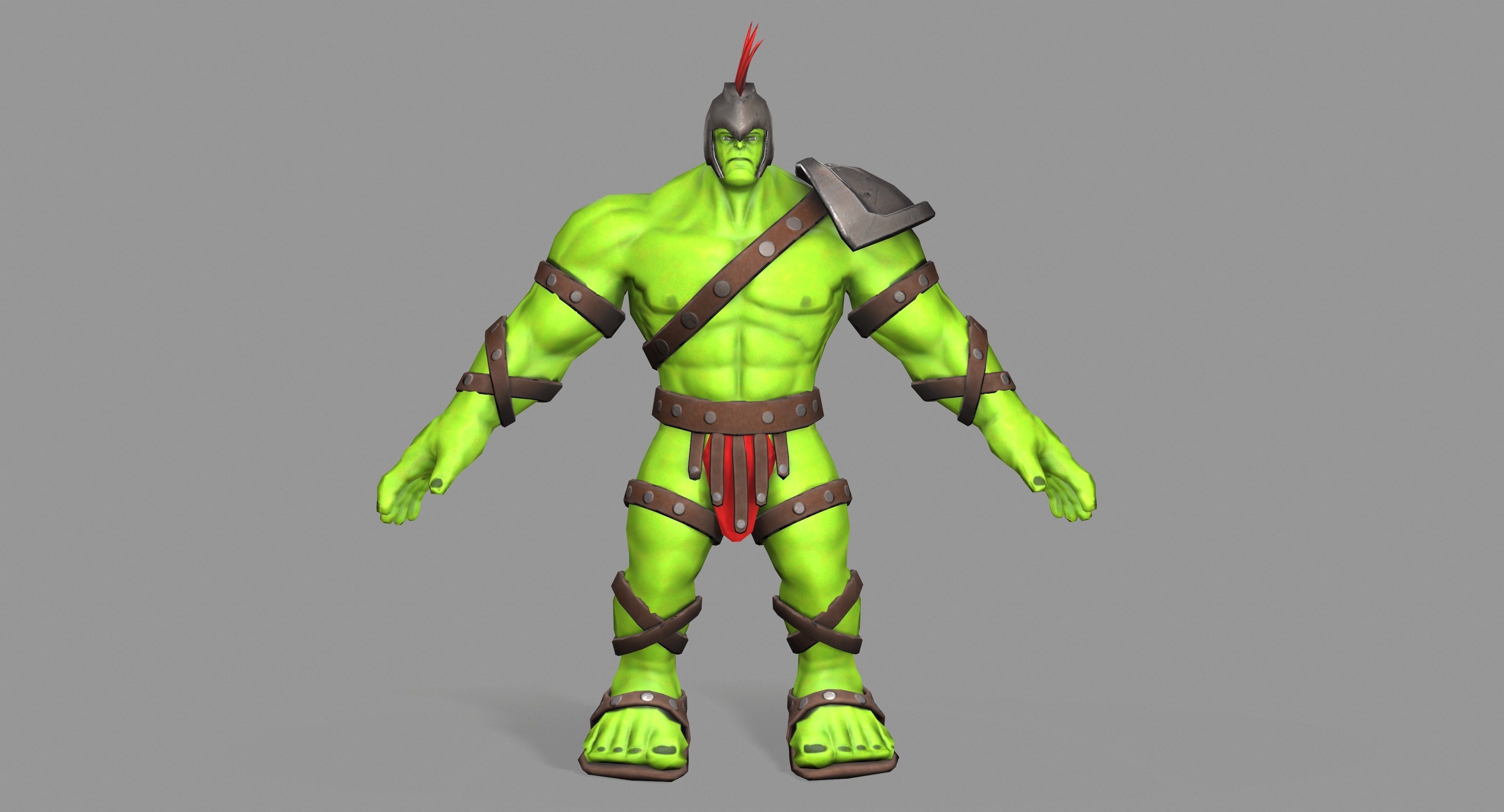 Gladiator Hulk Low-poly 3D model_3