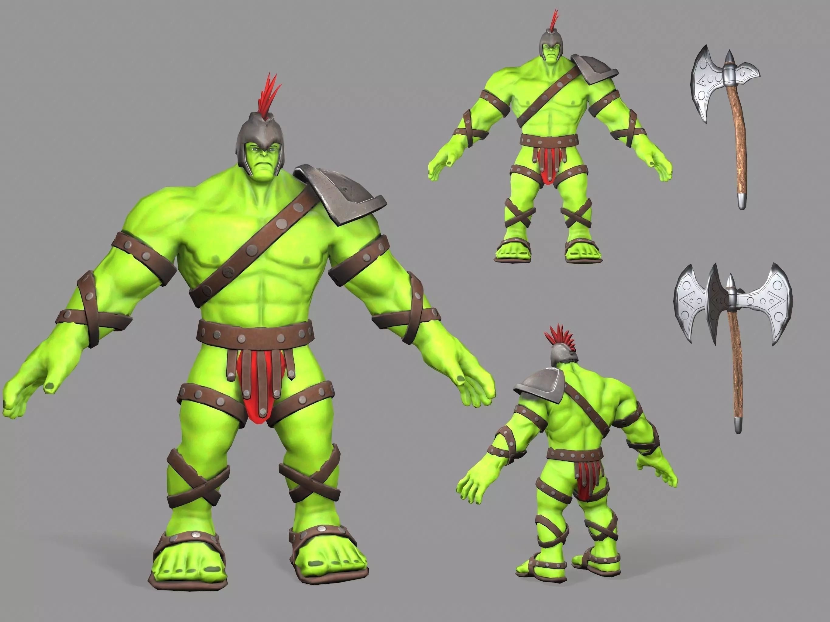 Gladiator Hulk Low-poly 3D model_0