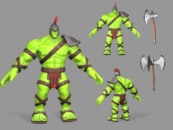 Gladiator Hulk Low-poly 3D model