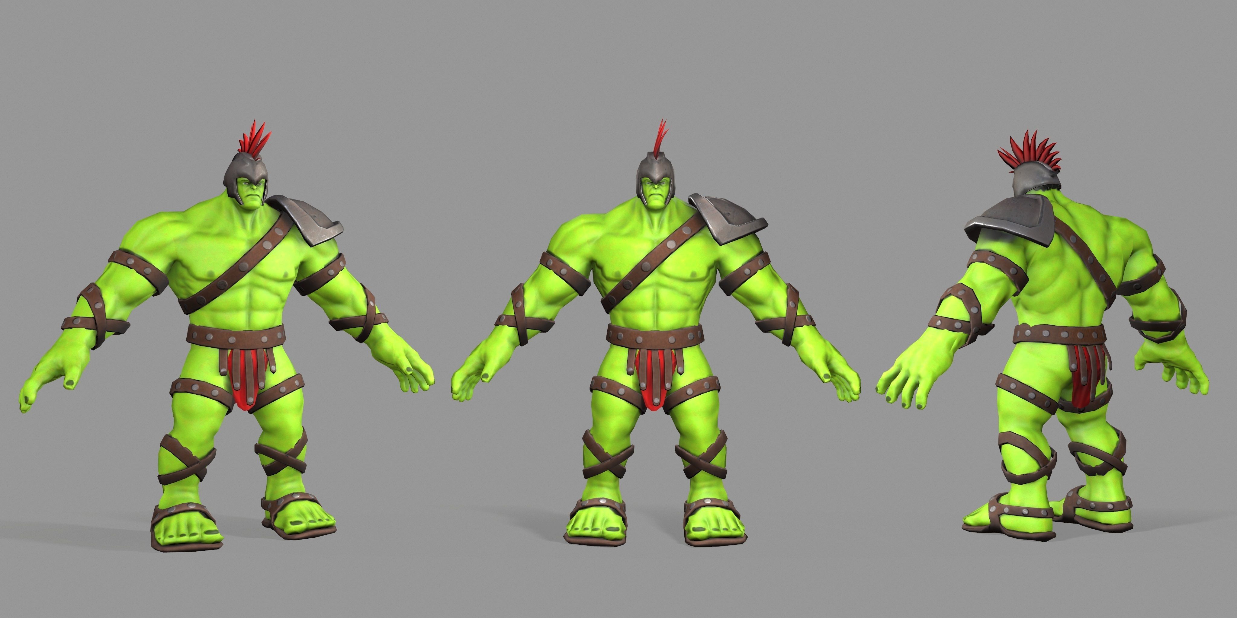 Gladiator Hulk Low-poly 3D model_39