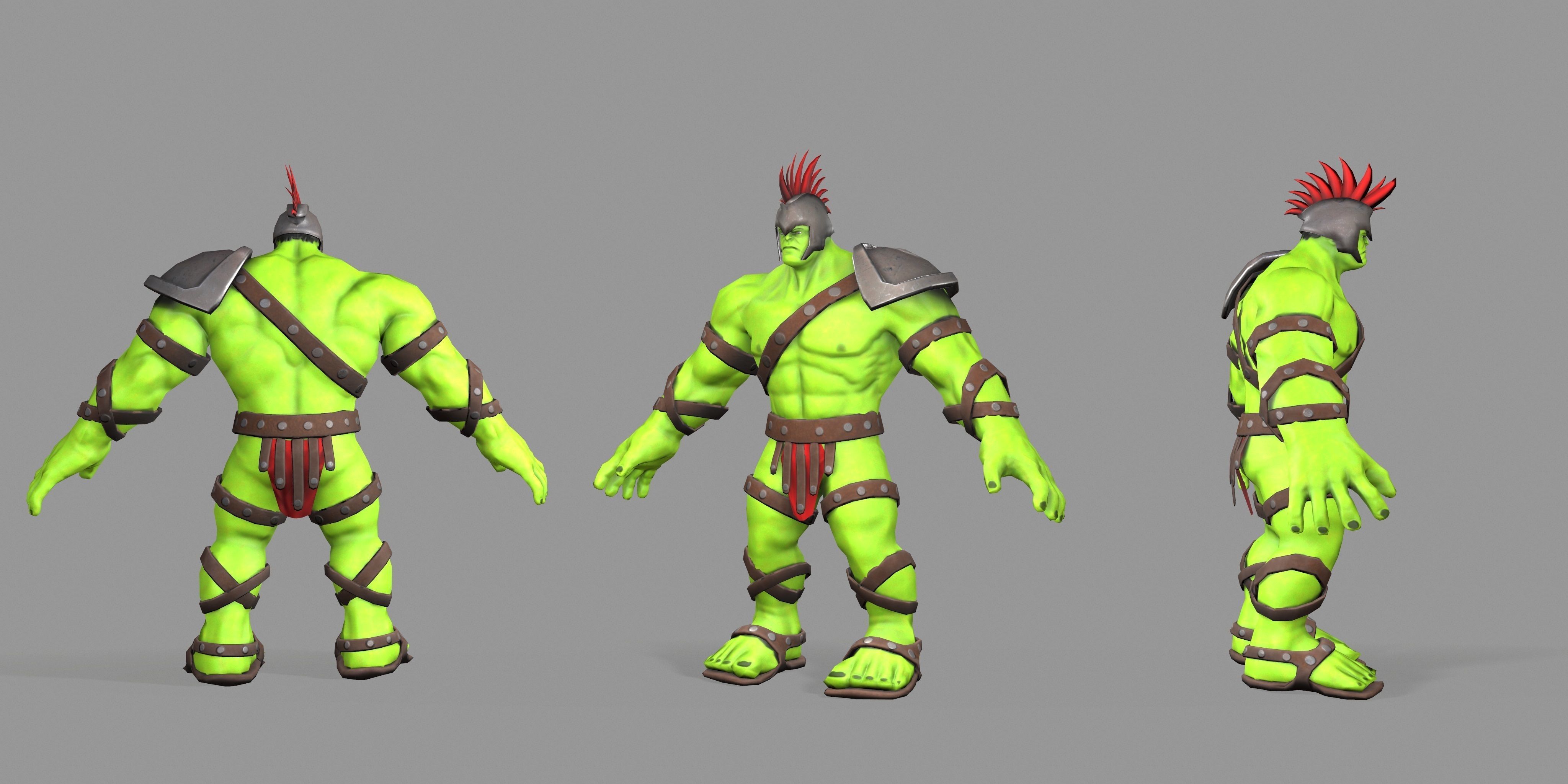 Gladiator Hulk Low-poly 3D model_40