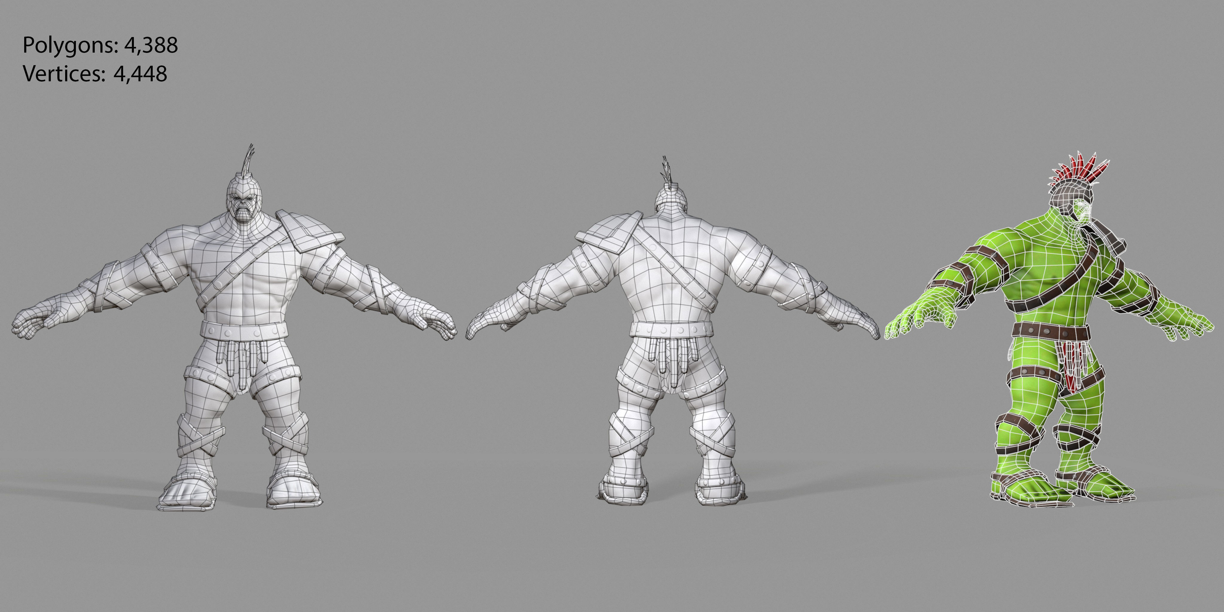 Gladiator Hulk Low-poly 3D model_1