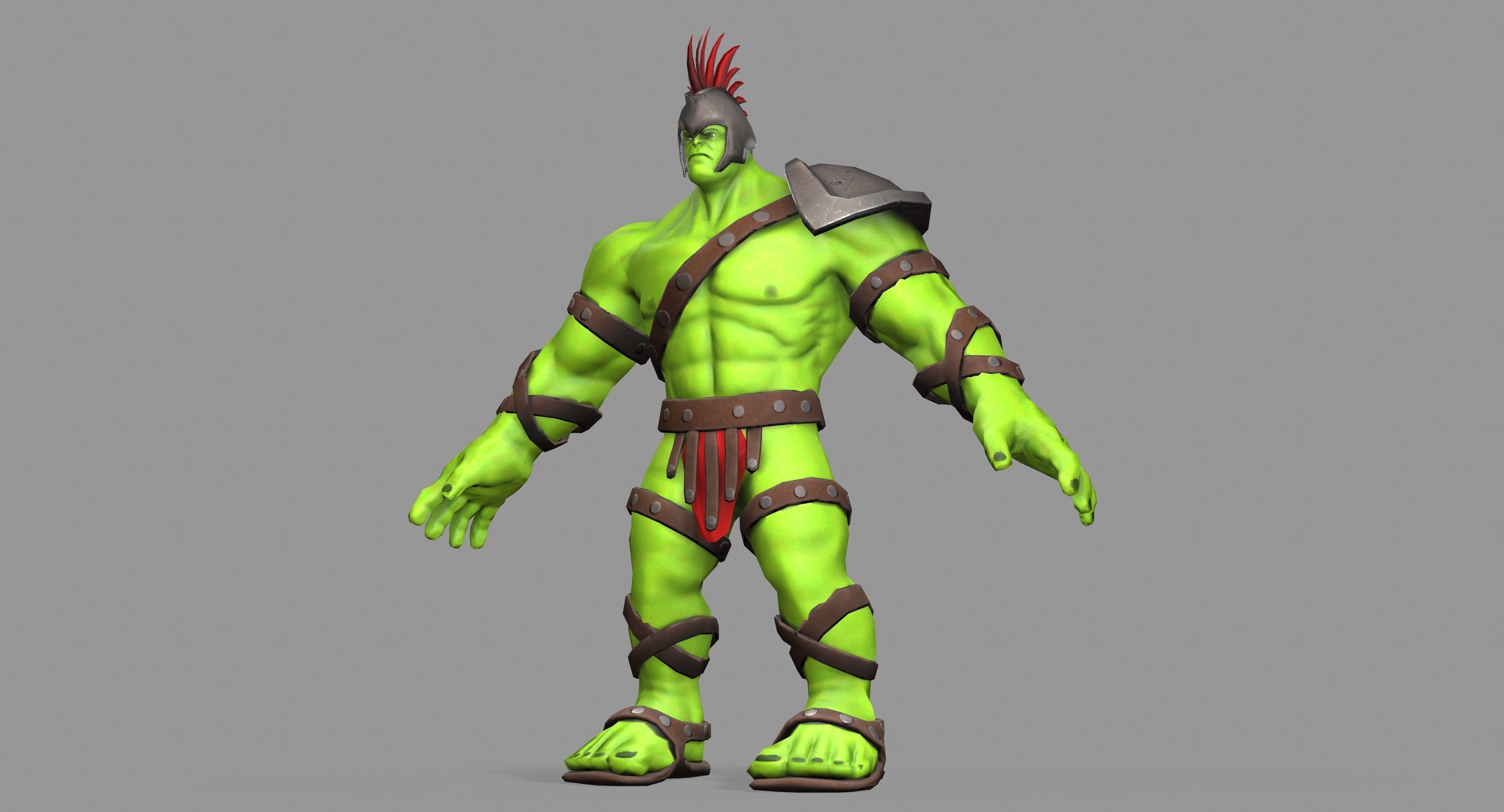 Gladiator Hulk Low-poly 3D model_37
