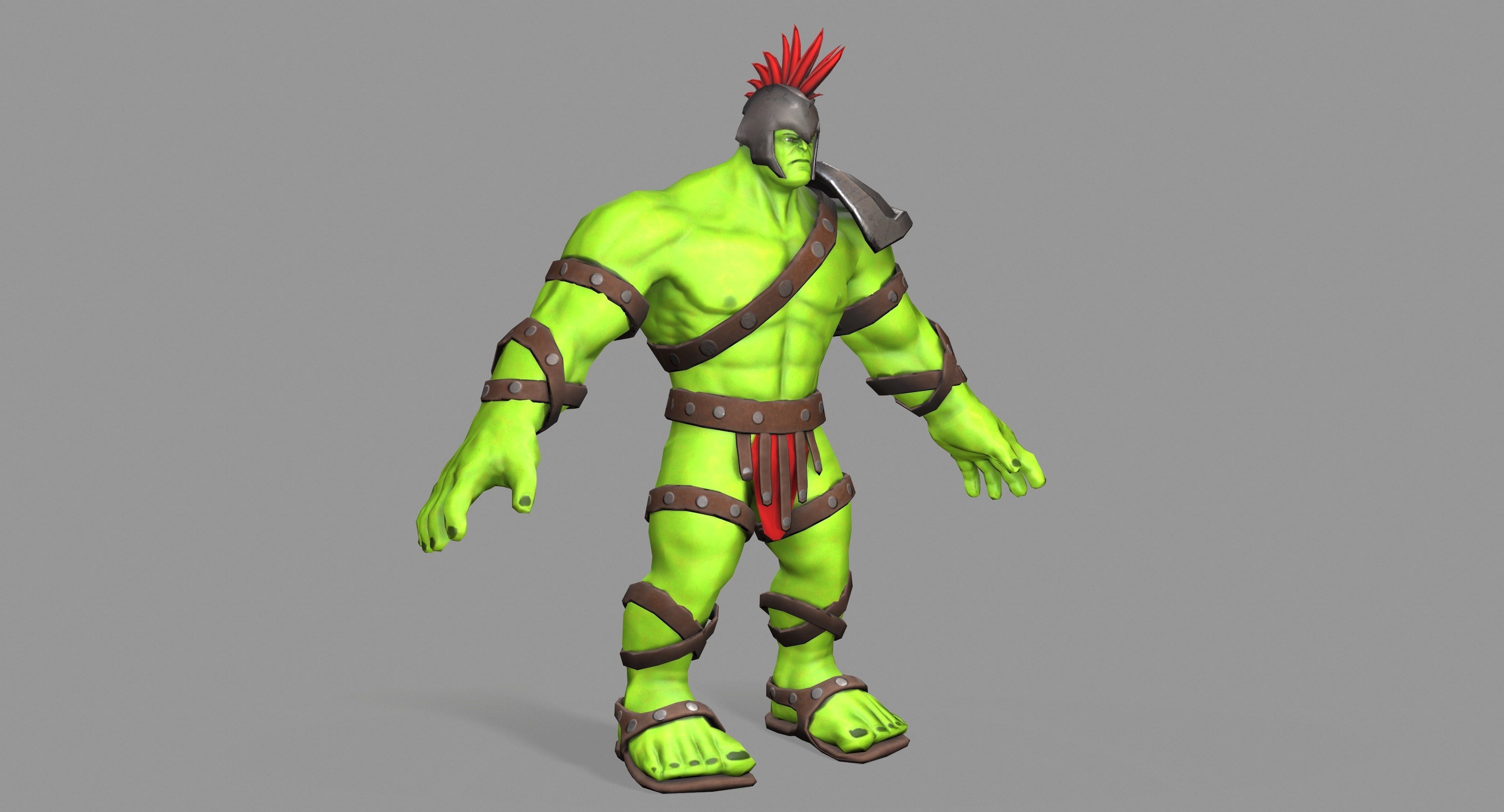 Gladiator Hulk Low-poly 3D model_4