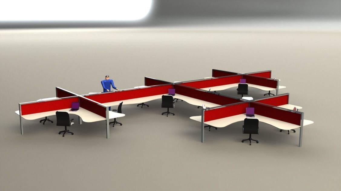Ergonomic Workstation Free 3D model_1