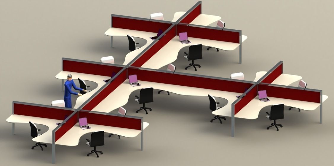 Ergonomic Workstation Free 3D model_0