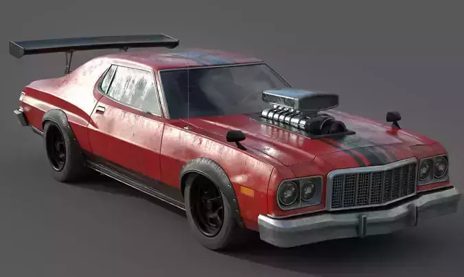 Hot Rod Vehicle Low-poly 3D model
