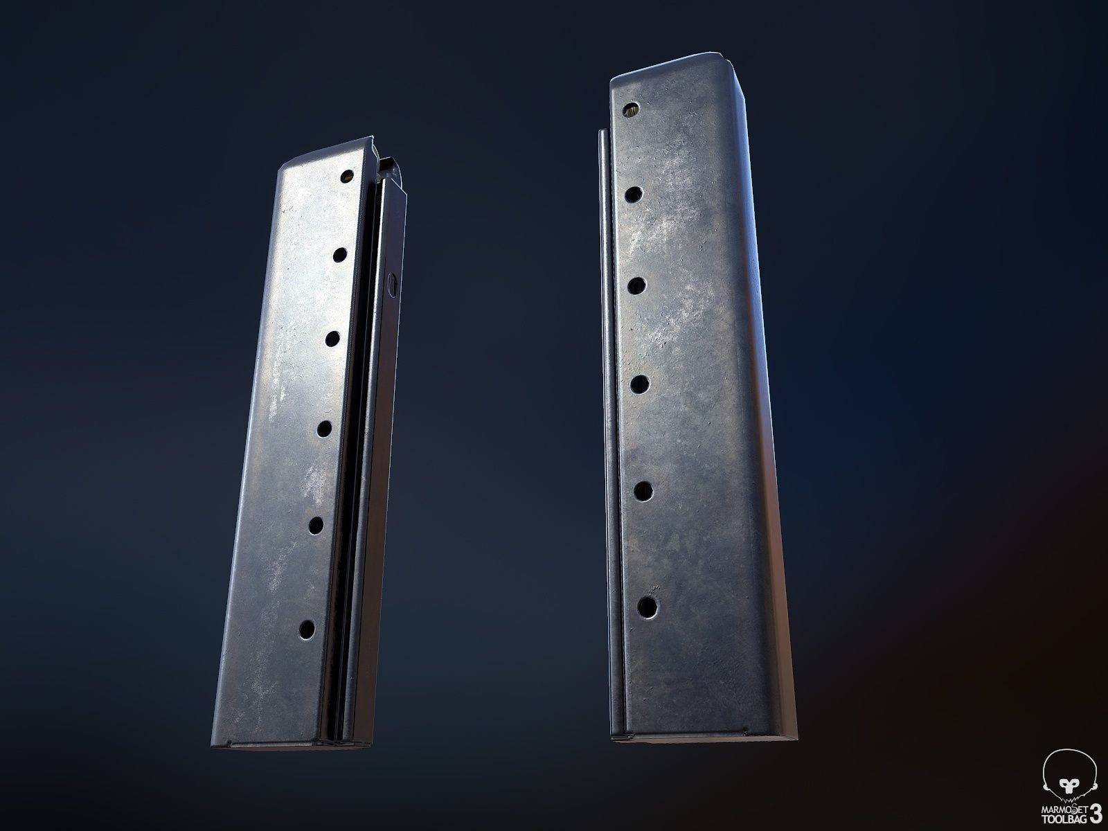 M1A1 Submachine Gun Low-poly 3D model_7