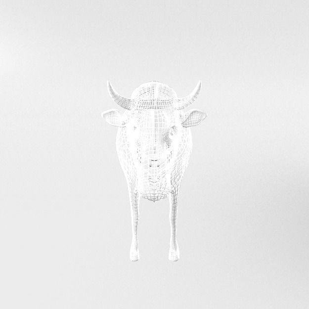 White Cow Low-poly 3D model_4