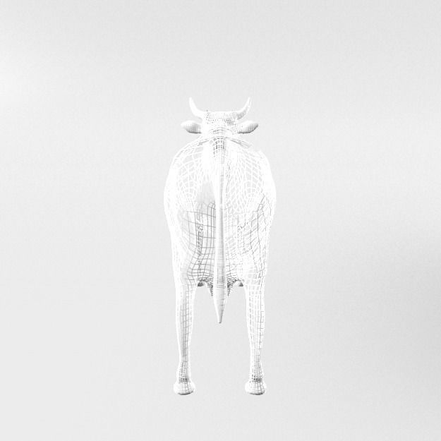 White Cow Low-poly 3D model_5