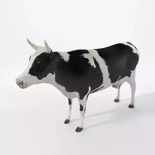 White Cow Low-poly 3D model