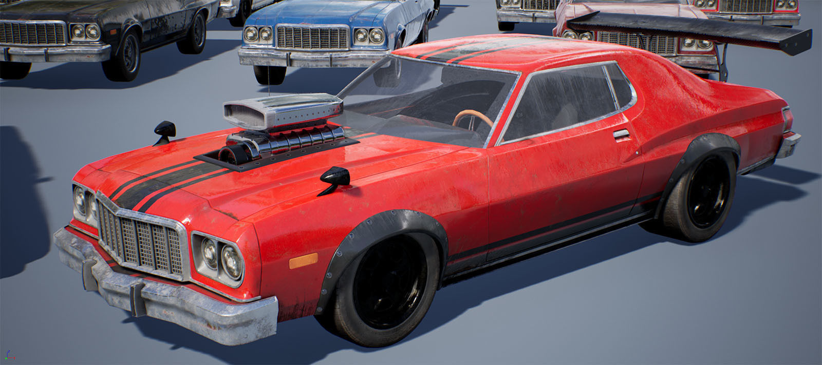 Muscle Car Pack for Unreal Engine 4 Low-poly 3D model_13