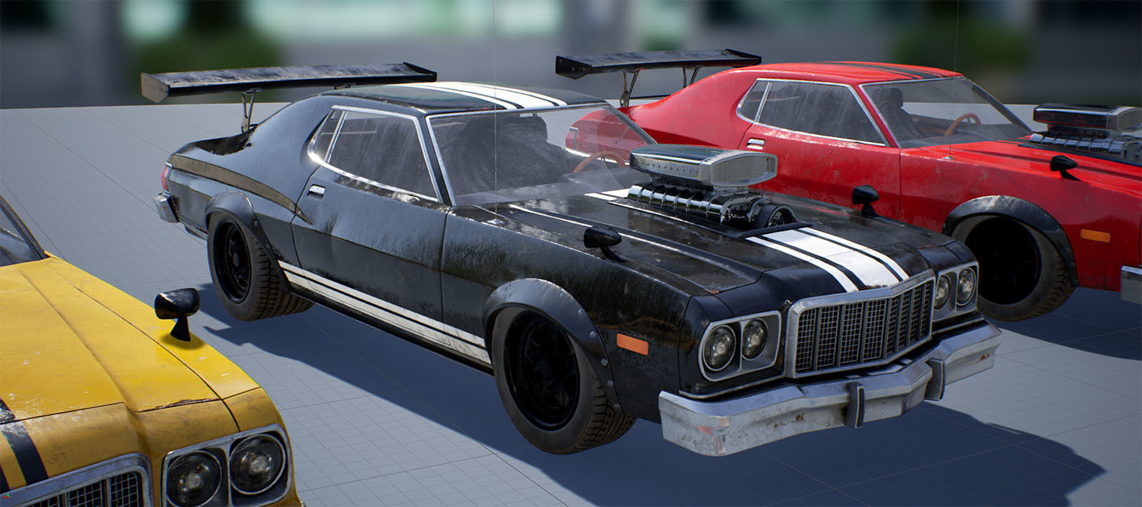 Muscle Car Pack for Unreal Engine 4 Low-poly 3D model_15