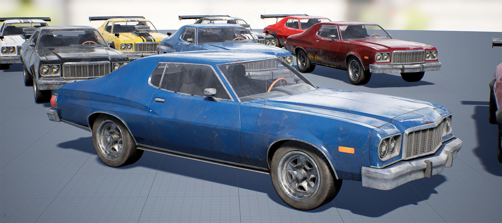 Muscle Car Pack for Unreal Engine 4 Low-poly 3D model_4