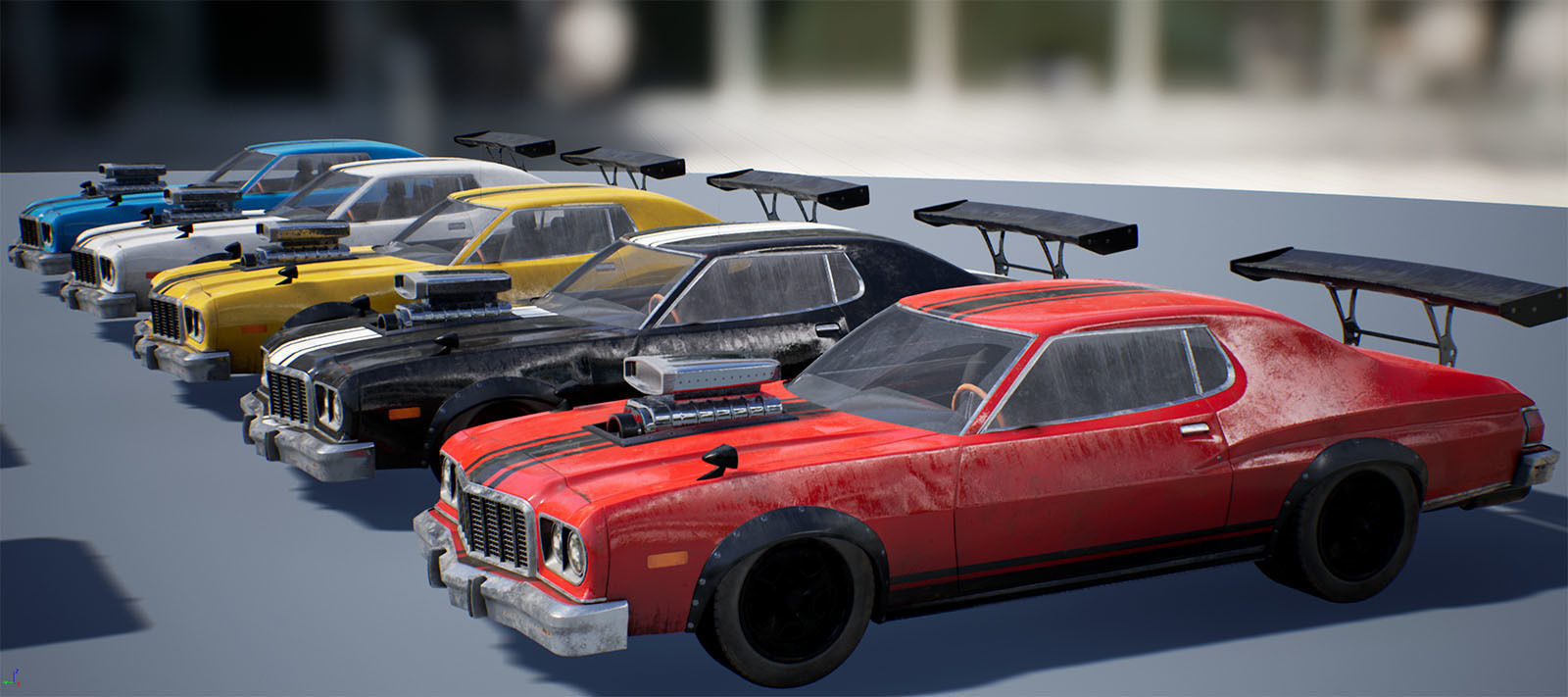 Muscle Car Pack for Unreal Engine 4 Low-poly 3D model_6