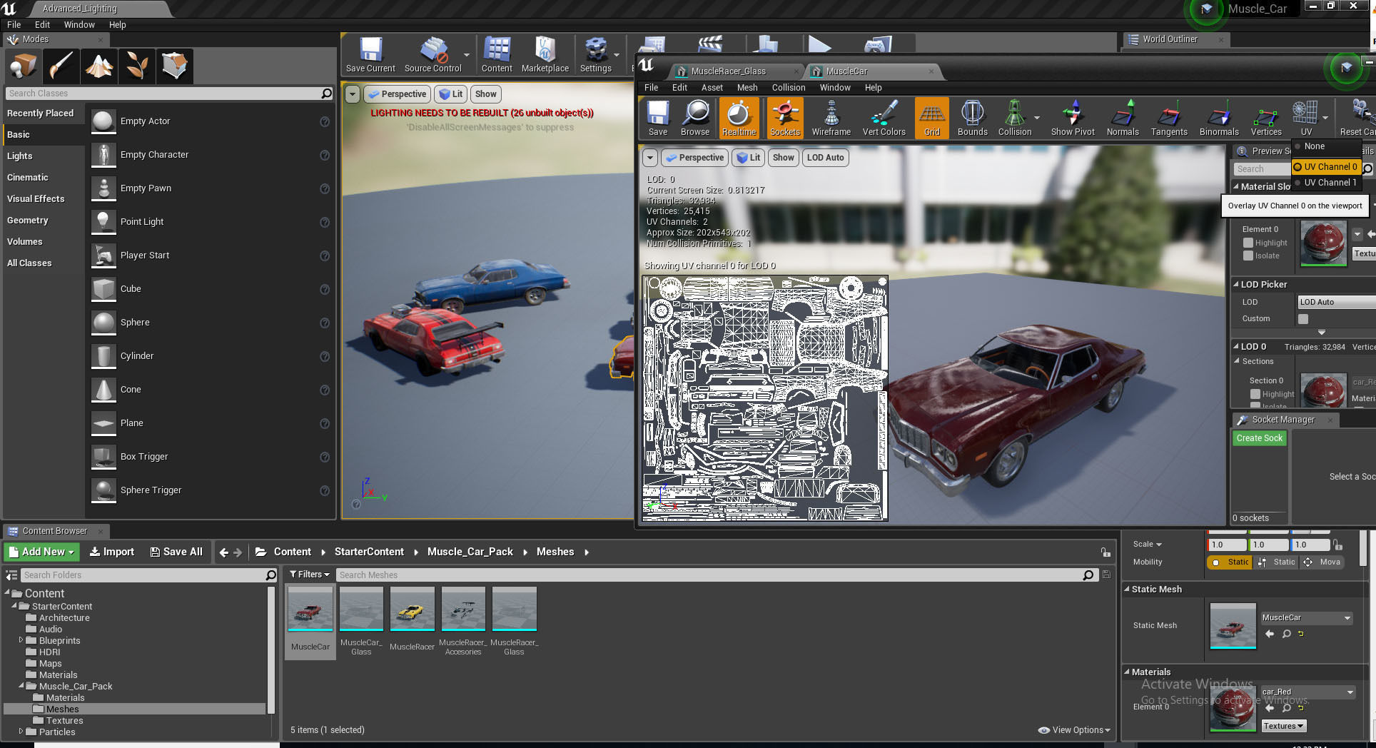 Muscle Car Pack for Unreal Engine 4 Low-poly 3D model_20
