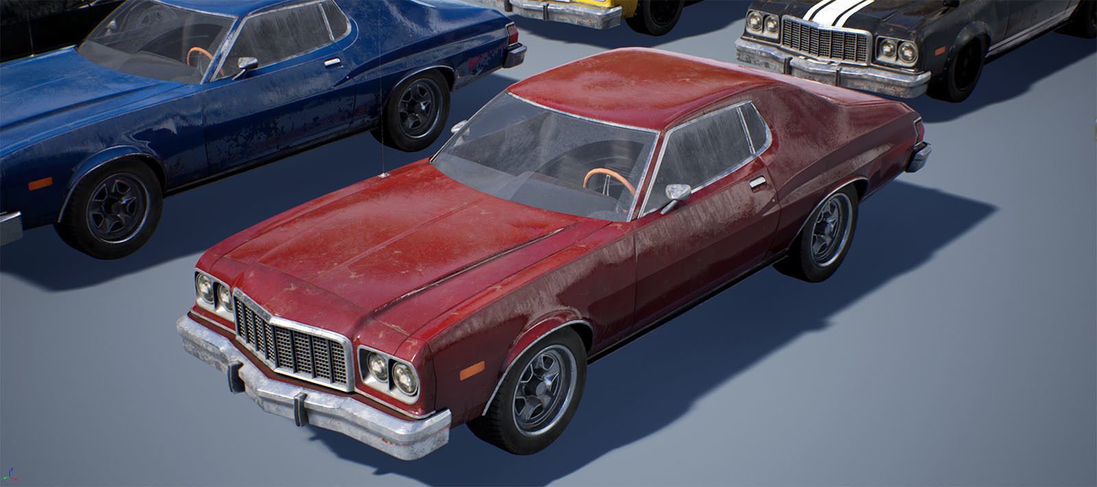 Muscle Car Pack for Unreal Engine 4 Low-poly 3D model_9
