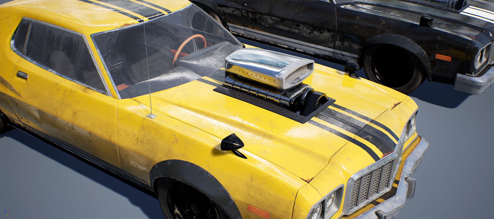 Muscle Car Pack for Unreal Engine 4 Low-poly 3D model_7