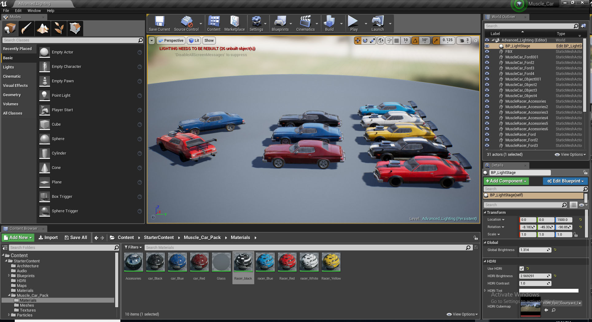 Muscle Car Pack for Unreal Engine 4 Low-poly 3D model_2