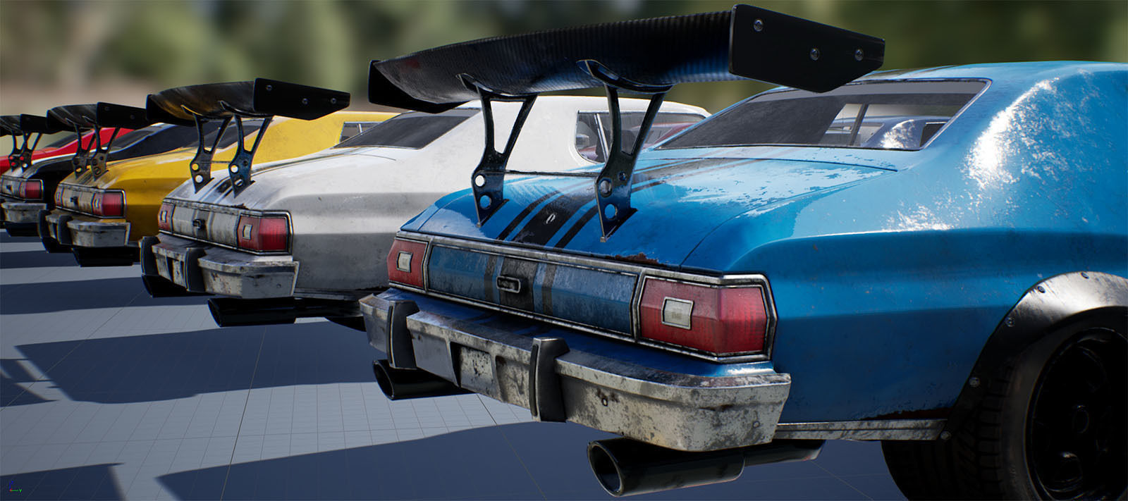 Muscle Car Pack for Unreal Engine 4 Low-poly 3D model_8