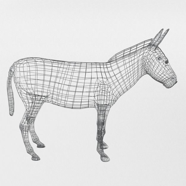 Donkey Low-poly 3D model_7