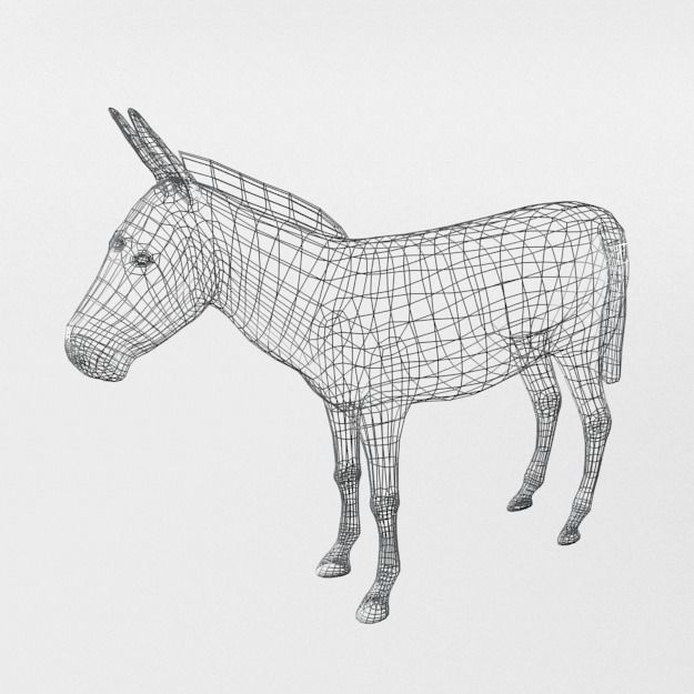 Donkey Low-poly 3D model_6