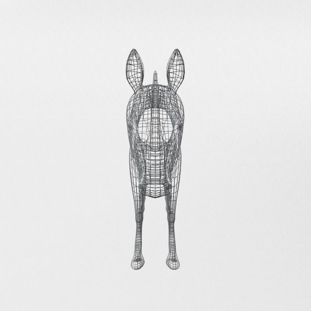 Donkey Low-poly 3D model_5