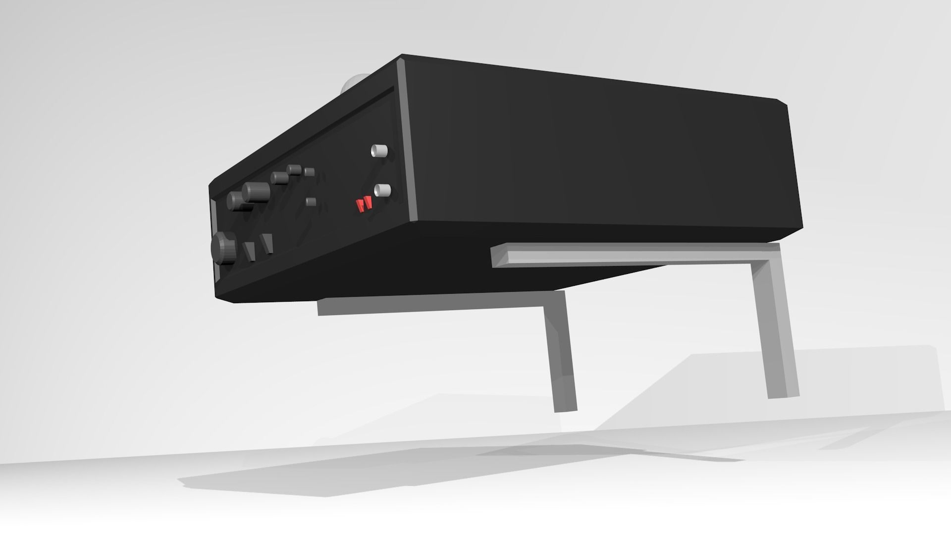  Sound Audio Mixer Amplifier and Microphone Low-poly 3D model_3