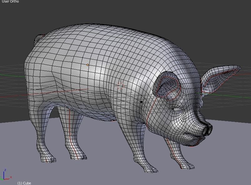 pig lowpoly Low-poly 3D model_8