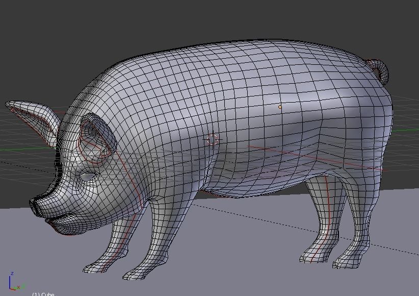 pig lowpoly Low-poly 3D model_4
