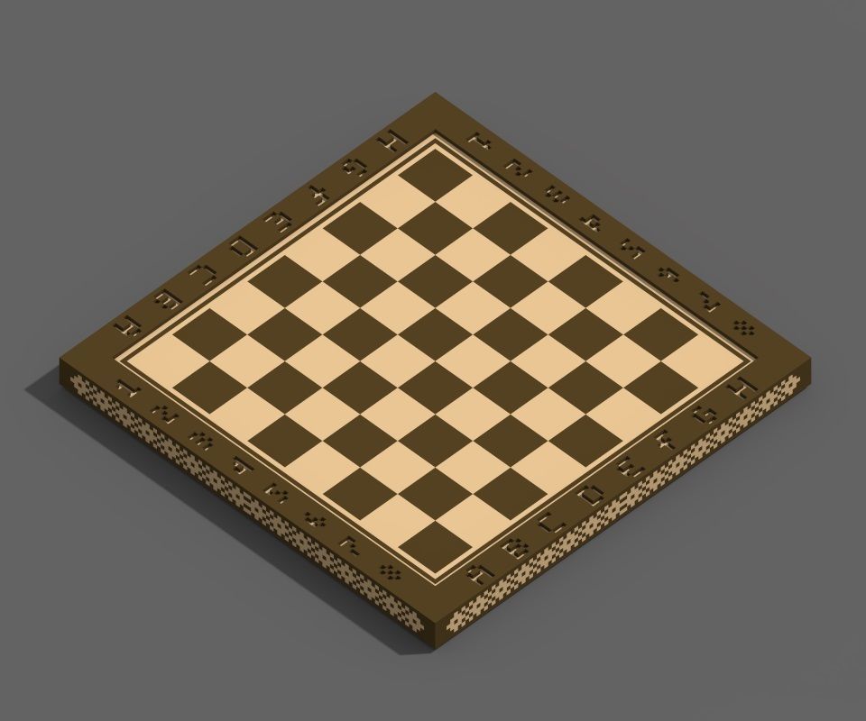 Voxel Chess Low-poly 3D model_5