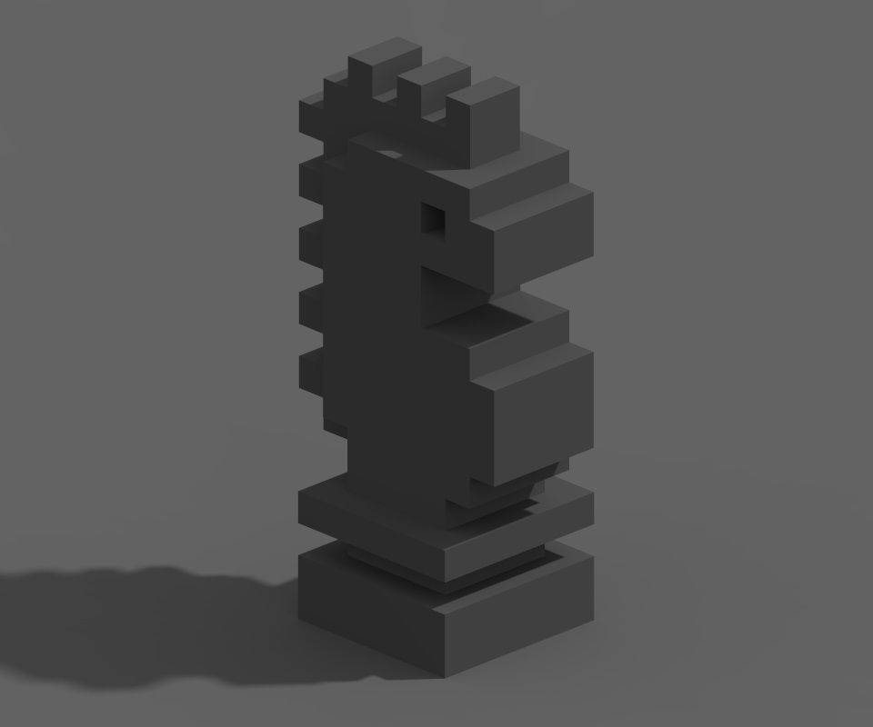Voxel Chess Low-poly 3D model_13