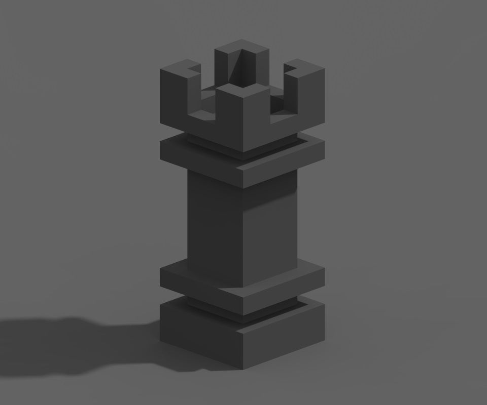 Voxel Chess Low-poly 3D model_15