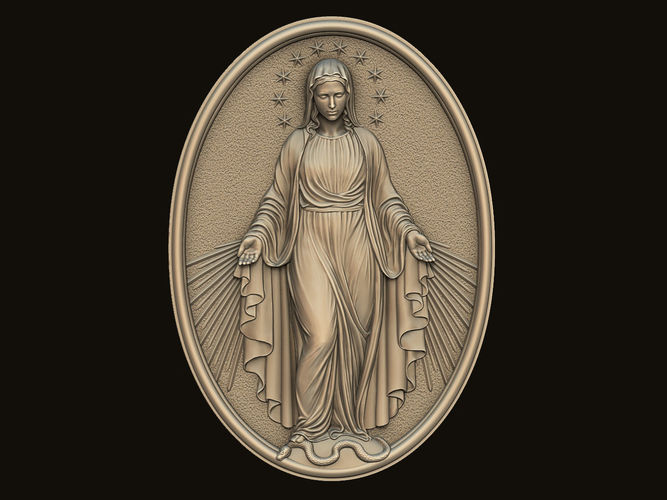 Virgin Mary Medallion no 3 3D print model