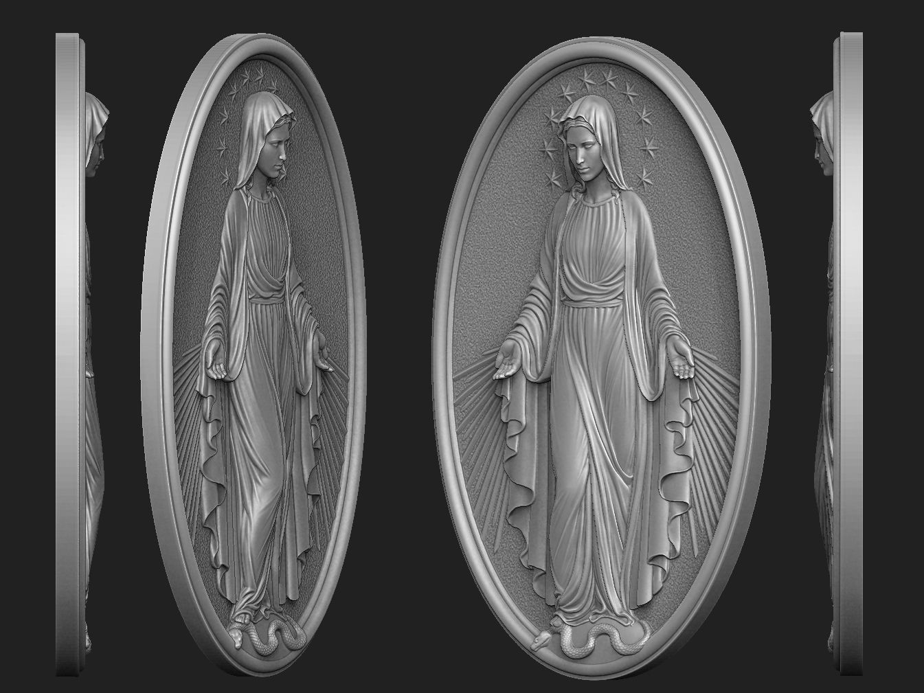Virgin Mary Medallion no 3 3D print model_1