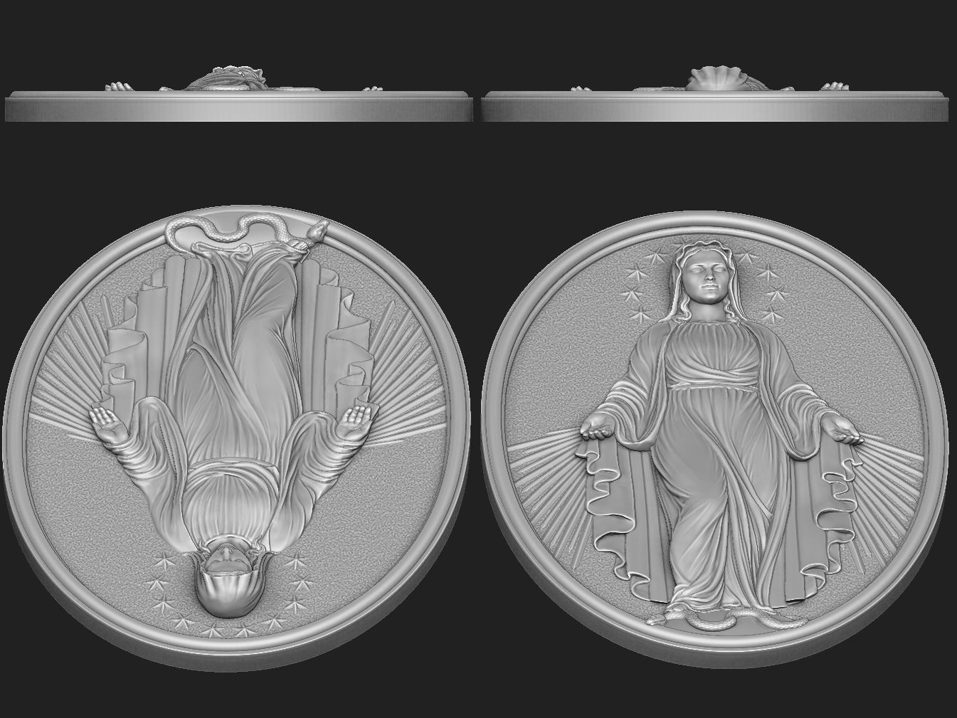 Virgin Mary Medallion no 3 3D print model_2