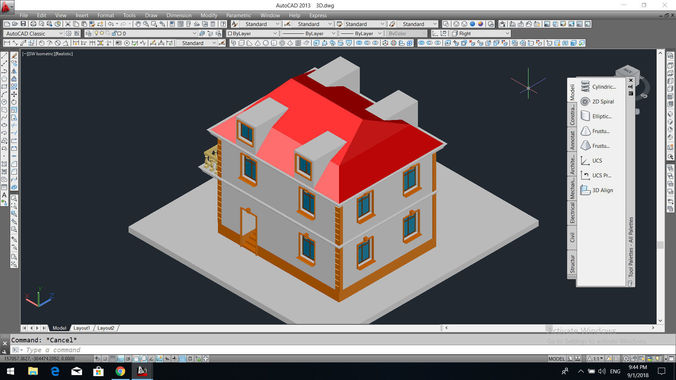 Private house projects with column system 3D model