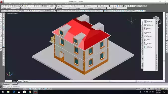 Private house projects with column system 3D model